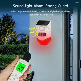 Decorative Figurines Solar Alarm Powered Infrared Motions Sensor Detector Siren Strobe System Waterproof For Home Yard Outdoor Security