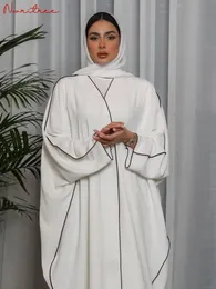 خط أزياء S-XL كبير الحجم مع حزام Djellaba المسلمين دبي الطول الكامل Abaya Dubai تركيا الإسلام الإسلام رداء Wy1518 240511