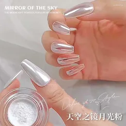 Гвоздь блеск 1box Moonlight Mirror Nails Powder While White Aurora Shining Pigment Chrome Dust UV -гель лак