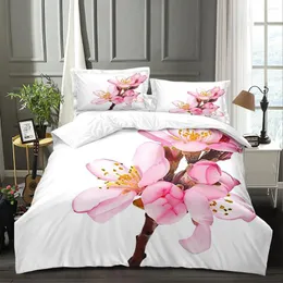 Bedding Sets Blossom Tree Spring Duvet Cover Set Include 1 2 Pillowcases Pink Comforter Microfiber Soft