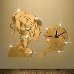 2016 new wall clock clocks horloge watch Living Room Quartz Needle Acrylic Home Decoration 3d diy mirror stickers TY20015090168