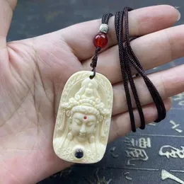 Decorative Figurines Resin Guanyin Bodhisattva Pendant Hand-carved Chinese Buddhist Figures Home Car Feng Shui Featured Gift