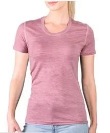 Kadın Merino Yün Kısa Kollu Tişört Tabanı Katmanı% 100 Tshirt ABD Boyutu SXXL 240416