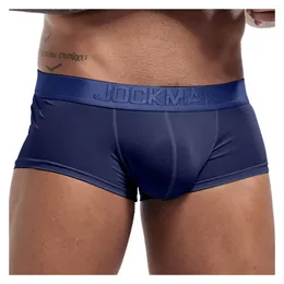 Unterhosen Männer atmungsaktive Boxer Feste Farbunterwäsche u konvex sexy transparente Eisseide -Seiden Shorts