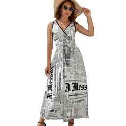 Abiti casual Spaper Collage Abito Testi Tespali della moda coreana Boemia Long Women Trendy Maxi Print Vestitidos Regalo di compleanno