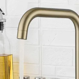 Bathroom Sink Faucets ULA Stainless Steel Kitchen Faucet 360 Rotate Flexbible Kitchen Tap Faucet Deck Mount Cold Hot Water Sink Mixer Kitchen Gold Tap