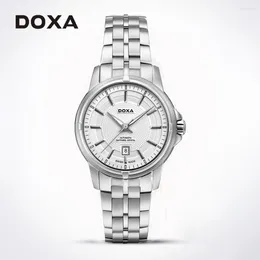 Armbanduhr Doxa Frauen automatische mechanische Uhr Advanced Business Casual Round Dial Exquisites 10BAR Water of Water of Washerd Bewegung