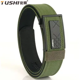 Tushi Military Gun Belt For Men Nylon Metal Automatic Buckle Duty Belt Tactical Outdoor Girdle IPSC Accessories 240511