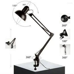 Table Lamps Manicure Lamp Nail Desk Night Light Fixture With Clamp Computer Office Accessories Vintage LED Folding Book Read Writing