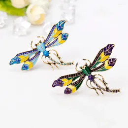 Broschen farbenfrohe Emaille Dragonfly für Frauen und Männer Metalltiere Insekten Hochzeit