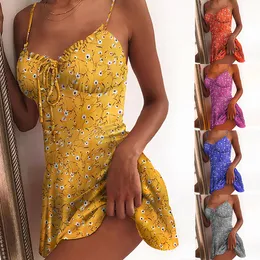 2024 European and American summer sweet and sexy retro floral dress