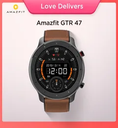 Global Version Amazfit GTR 47mm Smart Watch 5Atm Watertproof Smartwatch 24 Days Battery Music Control Leather Silicon Strap5597589
