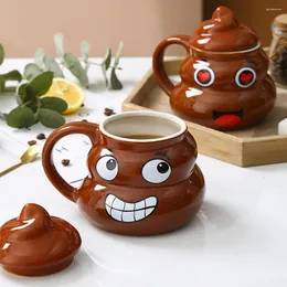 Muggar te kaffekopp multifunktionell stygg prank poop ceramics mugg med sked mångsidig vattendryck för kvinnor män