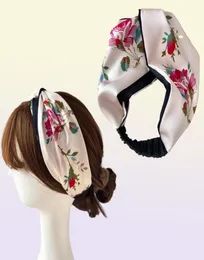 Seidenkreuz knotted Frauen Stirnbänder Mode Luxus Girls Blumen Haare Bands Schalzubehör Geschenke Kopfschläuche ohne Box82970037076696