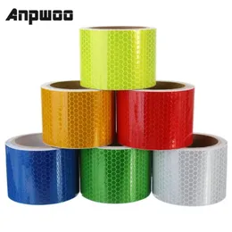 NEW 1pcs Waterproof Pure Color Reflect Light Safety Security Caution Reflective Tape Warning Tape Sticker Self Adhesive Tape