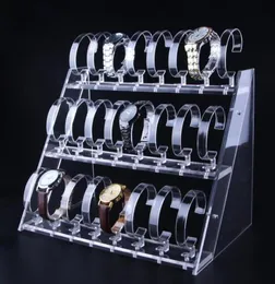 Clear Acrylic Watch Display Stand Three Tiers of 24 Bit Watch Holder Jewelry Showcase Watch Armband Display Rack 4610784