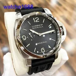 Mens Wrist Watch Panerai Automatic Mechanical Swiss Watch Men's Steel Date Display Waterproof luminous Tough Guy Leisure Sport Lumino Black Disc PAM00312 44mm