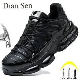 Diansen Air Cushion Men Safety Shoes Antismash Steel Toe Antipuncture Work Boots Protective Sport Size 3548 240429