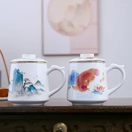 Mugs Ceramic Chinese Style Teacups Drinkware Tea Cup Set Coffee Cups 400ml I155