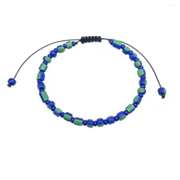 Strand OMY Handmade Glass Beads Woven Bracelets For Women Girls Fashion Blue Green 4mm Ladies Drop