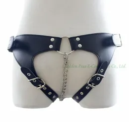 Leather Underwear Panties Thong Brief Fe Belt With Steel Chain For Erotic Women Sex Toys Fetish Slave Games Costume q05111639785