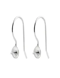 10 Paar Ohrwire 925 Sterling Silber Schmuckfunde Fishhook mit Mütze und Peg für halb gebohrte Perlungen6714907