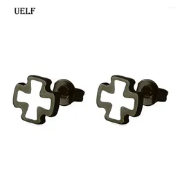 Stud Earrings Uelf Men Women Iron Cross Punk Stainless Steel Earring For Piercing