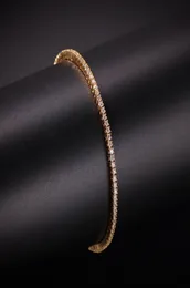 2mm Kübik Zirkon Tenis Güzel Bağlantı Kolye Altın Gümüş Kaplama Bakır Mikro Asfalt CZ Küba Zinciri 8inch 7inch1185940
