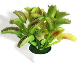 95quot 2Color Artificial Venus Flytrap Plant Greenpurple Pest Control Fake Succulent Plants Decoração de casa Exibição Bouquet7320909