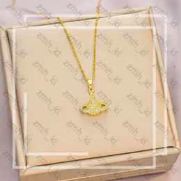 Viviane Westwood Necklace Luxury Women Designer Gold Jewelry Woman Necklaces Clover Gold Silver Cuban Link Chain Choker Womens Viviennes Westwood Necklace 154