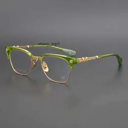 CH Cross Solglasögon ramar Chromes Brand Men Eyeglass Pure Titanium Gold Glasses Plate Myopia Chromes Women Brand Chromes Solglasögon av kvinnor Glasögon gåva 288