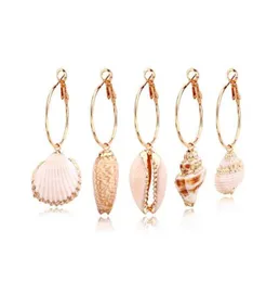 Unique Classical Colorful Shell Long Drop Earrings Women GirlJewelry European Bohemia White Conch Dangle Earrings GB8922410326