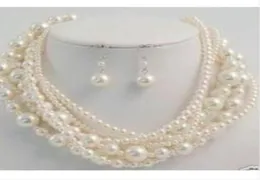 Köp pärlsmycken fin naturlonger 100quot 4to 10mm South Sea Perfect Round White Pearl Necklace Earring6025117