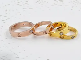 new arrive 316L Stainless Steel Jewelry 6MM 4MM Love rings for woman man lover rings 18K Goldcolor and rose gold plated no box9678992