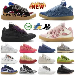 Mode av högsta kvalitet kalvskinn gummi nappa trottoarkant designskor lyx läder hightop mocka platt tränare plattform og original kvinnor mens denim blå svart sneakers