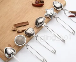 6Styles Edelstahl -Teesieb Tee Löffel Gewürze Infuser Sternschale Oval Round Herzform Sieb Teebiefe DDA6062801673