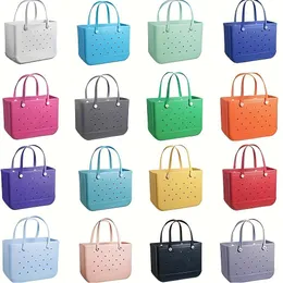 Организовать организатор Bogg Bag Organizer Hole Baske Candy Coland Beach Bag с ручкой Eva Supper Sagne Holiday 2 Size Mommy Bags повседневное лето Ho04 C H4