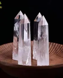Surowa biała kryształowa wieża arty ornament leczenia mineralne Rzeki Reiki Natural Sixsided Energy Stone zdolność kwarcowa filary 9254271