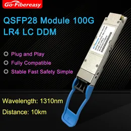 QSFP28 100G LR4 модуль приемопередатчика 1310 нм 2 км, 10 -километровый оптический модуль двойного LC QSFP для Huawei/Mikrotik/Juniper/Intel Fiber Switch