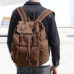 Backpack 15.6inch Vintage Canvas Backpacks Men And Women Bags Travel Students Casual For Hiking Camping Mochila Masculina