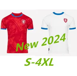 S-4XL Tjeckien Soccer Jersey 2024 25 Euro Cup National Team Home Away Football Shirts Kit Nedved Novotny Poborsky Chytil Schick Hlozek Soucek Sadilek Lingr 999