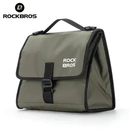 ROCKBROS Foldable Bag Insulated Bike Handlebar Multi Functional 47L High Large Capacity Front for Folding 240416