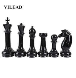 Vilead Sixpiece Set Seramic International Chess التماثيل الإبداعية الإبداعية الحرف اليدوية الزخرفية المصنوعة يدويًا T9020982