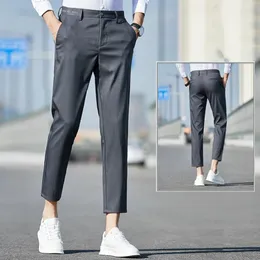 Pantaloni maschili di alta qualità a nove punti tratto dritto dritto coreano color nero grigio khaki pantaloni