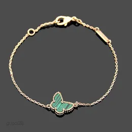 Bracelets Designer Charm Vc Mini Colored Shell Agate Butterfly Bracelet with Diamond Buckle Gold Sie MNZA