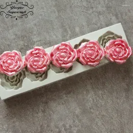 Выпечка формы Yueyue Sugarcraft Rose Цветочный силиконовый плесень плесень