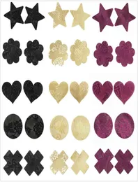 10PairSlot Lace Women039S Nipple Covers Disponibla bröst Kronblad Blomma Sexig bandpinne på bh -pad pastie bröstvårtomslag för WO3184643