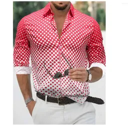 Camisas casuais masculinas DOT minimalista 3D Camisa de lapela impressa na moda e luxuosos Clube de lazer de rua de alta qualidade Roupas de alta qualidade