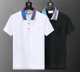 5A 2024 MENS POLO SHIRT DESIGNER POLOS SHIRTS FÖR MAN Fashion Focus Brodery Snake strumpebina BEES UTSKRIFT Mönster Kläder Kläder Tee Black White Mens T -shirt 06