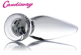 Candiway Glass Anal Plug Cristal Crystal Big Balla Anatura A Anus Butt Plug Ses Sex Toys per adulti Masturbazione Sex Products Gay Lesbian Y3942101